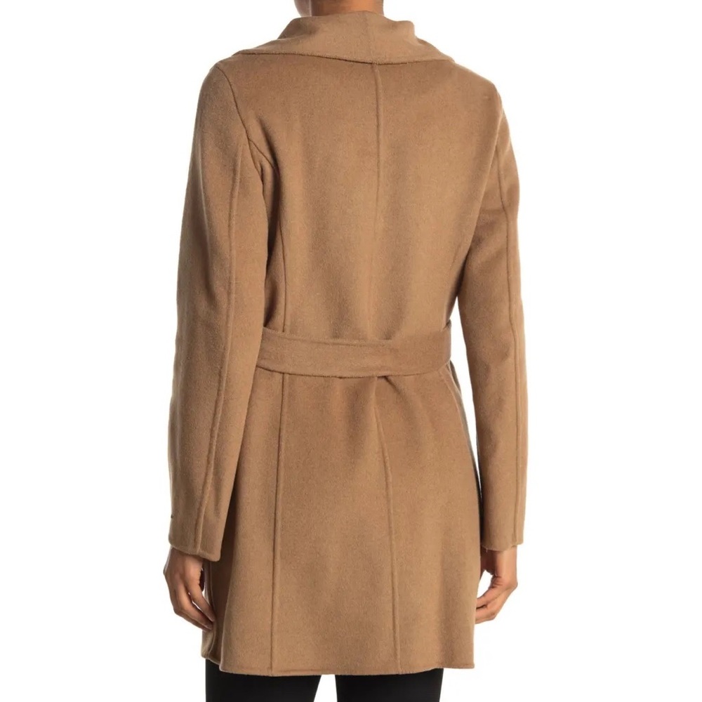 TAHARI Ella Double Face Wool Belted Coat - Camel - Picture 3 of 7